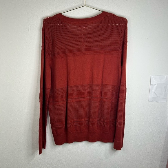 Market Spruce Rust Red Knit Sweater XL Lightweight Stretch Pullover Casual Cozy - Picture 5 of 7